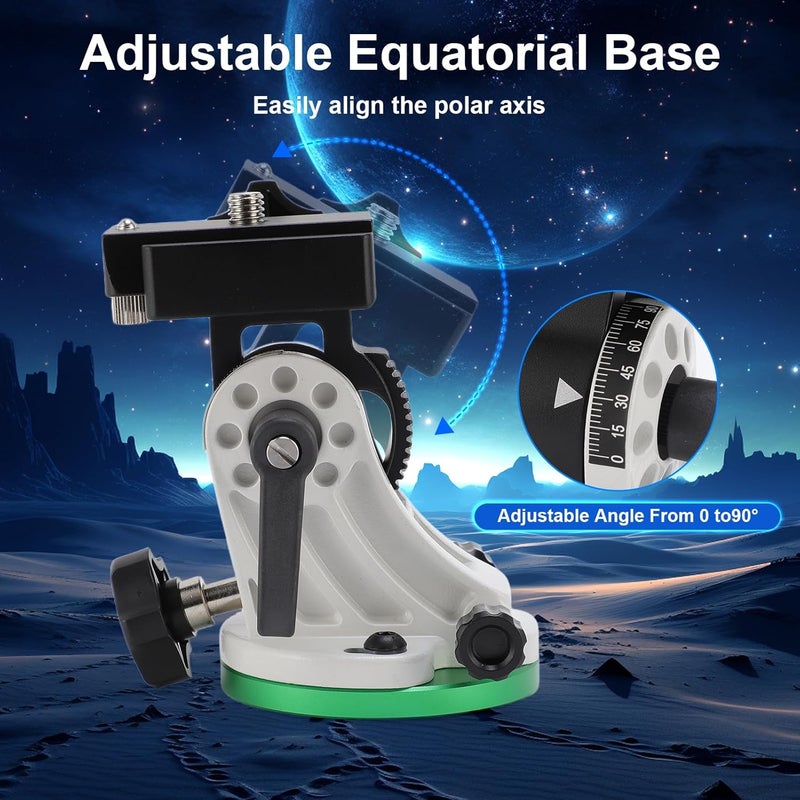 VINGVO Telescope Base,Latitude Adjustment Seat Aluminum Alloy Telescope Base Equatorial for Astronomy Telescope Equatorial Wedge Instrument Latitude Base, Universal Tripod for Telescope with 3/8" Thread - Image 3